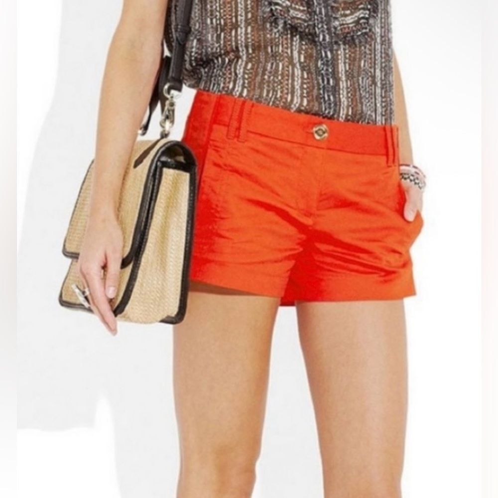 Tory Burch Burnt Red-Orange Orange Cotton Shorts Size 8